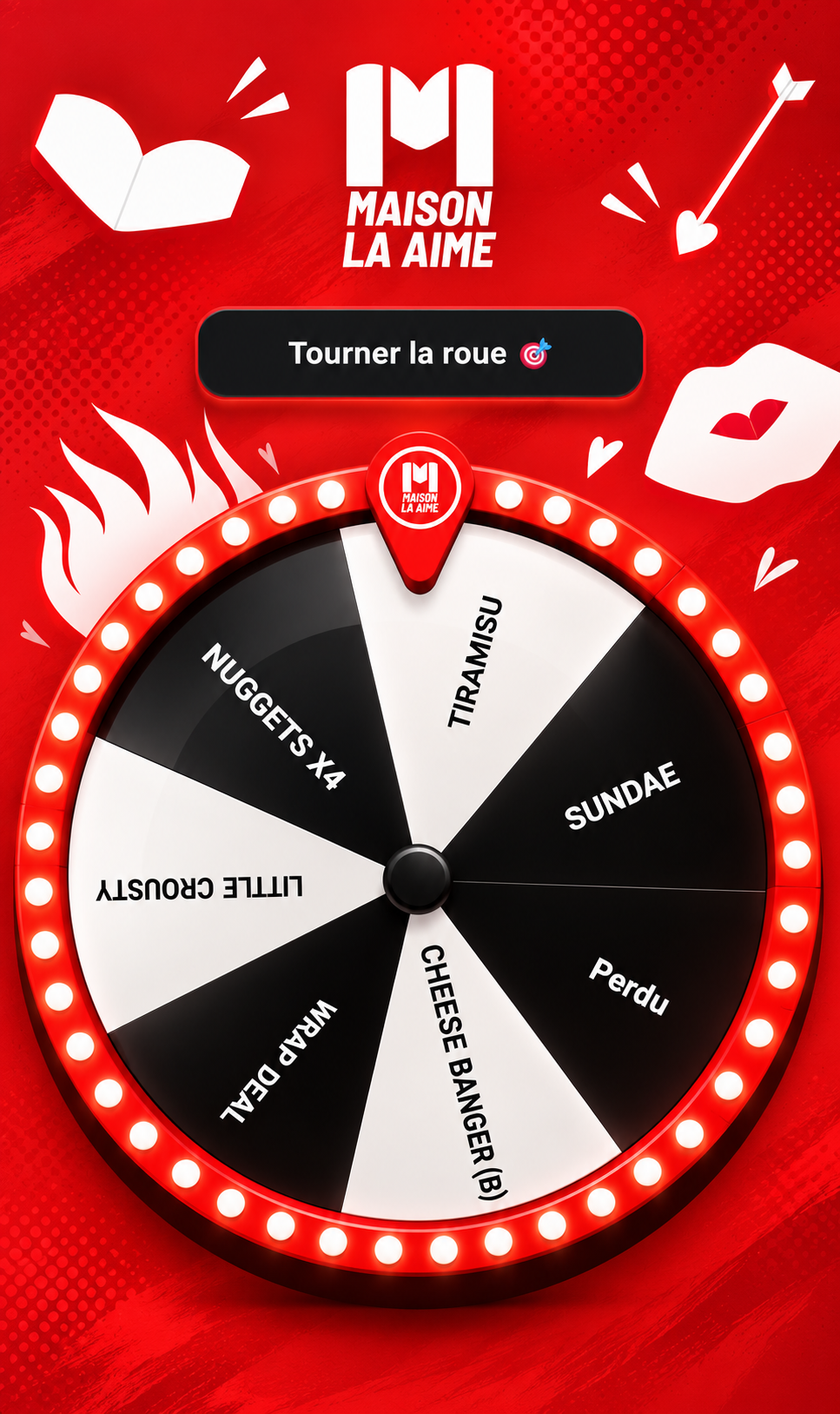 Jeu de la roue Giftyshop personnalisé pour Maison La Aime
